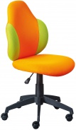 Detská otočná stolička na kolieskach Zuri - oranžová/zelená