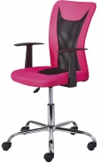 Otočná stolička na kolieskach Nanny - ružová/čierna