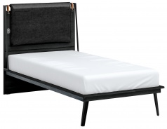 Študentská posteľ 100x200cm s USB Nebula - čierna/šedá