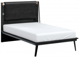 Študentská posteľ 120x200cm s USB Nebula - čierna/šedá
