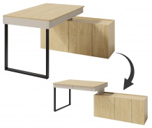 Písací stôl so skrinkou Hailee - dub olejovaný/béžová
