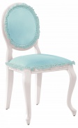 Rustikálna čalúnená stolička Ballerina - biela/modrá