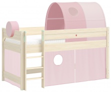 Vyvýšená posteľ s doplnkami Fairy - dub světlý/ružová