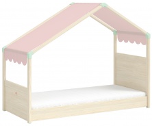 Domčeková posteľ so strieškou Fairy I - dub svetlý/ružová