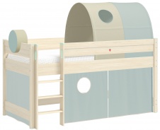 Vyvýšená posteľ s doplnkami Fairy - dub svetlý/zelená