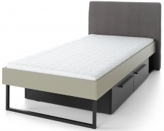Študentská posteľ 90x200cm s úložným priestorom Raquel - zelená/čierna/šedá