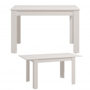 Rozkladací jedálenský stôl 120cm Cordelia - biela