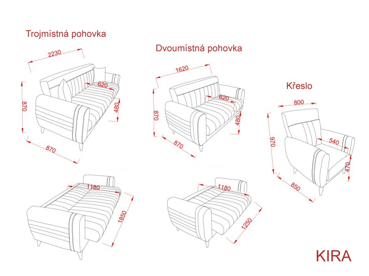 Dvojmiestna rozkladacia pohovka s úložným priestorom kira - šedá.

 

Kostra dvojmiestnej pohovky je vyrobená z kovu a lamina.

 

 

Rozmery dvojmiestnej rozkladacej pohovky s úložným priestorom Kira sú 162x87x87cm (š, v, h).

 

Ďalšie produkty z kolekcie Kira a jej podobné nájdete nižšie v súvisiacich produktoch.

 

 

Farba na fotografii sa môže ľahko líšiť oproti reálnemu výrobku.