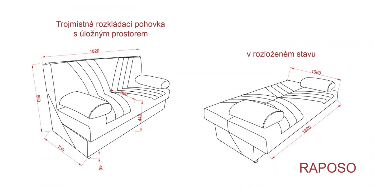 Trojmiestna rozkladacia pohovka s úložným priestorom raposo - šedá.

 

Kostra pohovky je vyrobená z vysoko kvalitného lamina a kovu, zatiaľ čo polstrovanie je tvorené zo 70% bonellovými pružinami a 30% penou hustoty 18.

 

Rozmery trojmiestnej rozkladacej pohovky s úložným priestorom Raposo sú 187x87x73cm (š, v, h).

 

Ďalšie sedacie pohovky a súpravy od rovnakého výrobcu nájdete nižšie v súvisiacich produktoch.


Farba na fotografii sa môže ľahko líšiť oproti reálnemu výrobku. Príčinou môže byť zobrazovanie farieb monitora či rôzne nasvietenie výrobkov pri fotení.