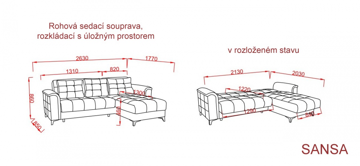 Rohová sedacia súprava, rozkladacia s úložným priestorom sansa - šedá.

 

Kostra sedacej súpravy je vyrobená z vysoko kvalitného lamina a kovu, zatiaľ čo polstrovanie je tvorené zo 70% bonellovými pružinami a 30% penou hustoty 18.

Sedacia súprava je variabilná a je možné sa pri montáži rozhodnúť, či chcete ľavý alebo pravý roh.

 

 

Rozmery rohovej sedacej súpravy, rozkladacie s úložným priestorom Sansa sú 263x86x177cm (š, v, h).

 

Ďalšie sedacie súpravy a pohovky od rovnakého výrobcu nájdete nižšie v súvisiacich produktoch.


Farba na fotografii sa môže ľahko líšiť oproti reálnemu výrobku. Príčinou môže byť zobrazovanie farieb monitora či rôzne nasvietenie výrobkov pri fotení.