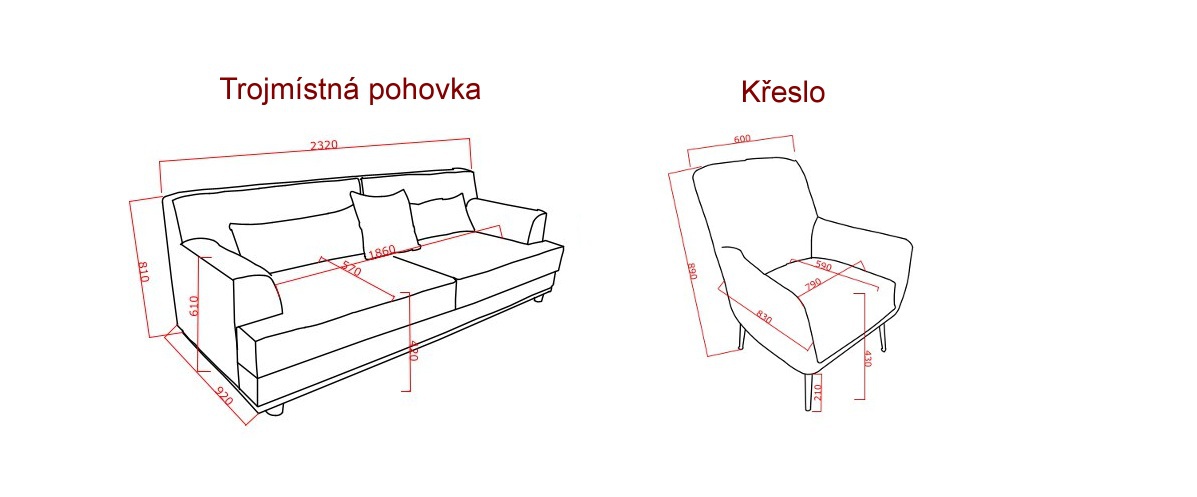 Sedacia súprava diamante - šedá/modrá.

 

Kostra sedacej súpravy je vyrobená z vysoko kvalitného lamina a kovu, zatiaľ čo polstrovanie je tvorené z peny.

 

Sedacia súprava sa skladá z týchto prvkov:


	Kreslo Diamante - 60x89x59cm (š, v, h)
	Trojmiestna pohovka Diamante - 232x81x92cm (š, v, h)


 

Všetky produkty z kolekcie Diamante a ďalšie sedacie súpravy od rovnakého výrobcu nájdete v súvisiacich produktoch.


Farba na fotografii sa môže ľahko líšiť oproti reálnemu výrobku. Príčinou môže byť zobrazovanie farieb monitora či rôzne nasvietenie výrobkov pri fotení.