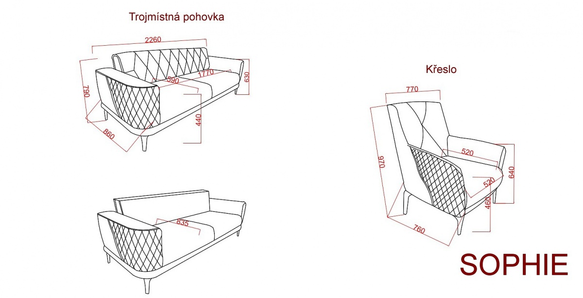 Kreslo sophie - šedá.

 

Kostra kresla je vyrobená z vysoko kvalitného lamina a kovu, zatiaľ čo polstrovanie je tvorené z peny hustoty 28.

 

Rozmery kresla Sophie sú 77x97x76cm (š, v, h).

 

Všetky produkty z kolekcie Sophie nájdete nižšie v súvisiacich produktoch.


Farba na fotografii sa môže ľahko líšiť oproti reálnemu výrobku. Príčinou môže byť zobrazovanie farieb monitora či rôzne nasvietenie výrobkov pri fotení.