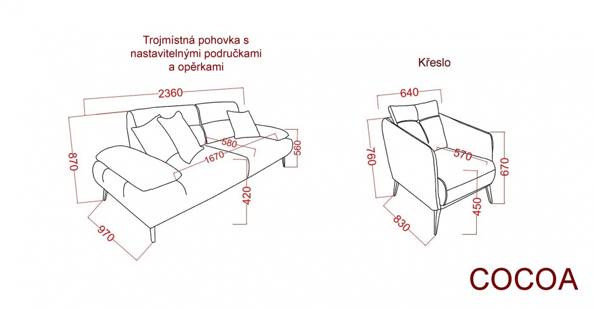 Kreslo cocoa - šedá.

 

Kostra kresla je vyrobená z vysoko kvalitného lamina a kovu, zatiaľ čo polstrovanie je tvorené z peny hustoty 28.

 

Rozmery kresla Cocoa sú 64x76x83cm (š, v, h).

 

Všetky produkty z kolekcie Cocoa nájdete nižšie v súvisiacich produktoch.


Farba na fotografii sa môže ľahko líšiť oproti reálnemu výrobku. Príčinou môže byť zobrazovanie farieb monitora či rôzne nasvietenie výrobkov pri fotení.