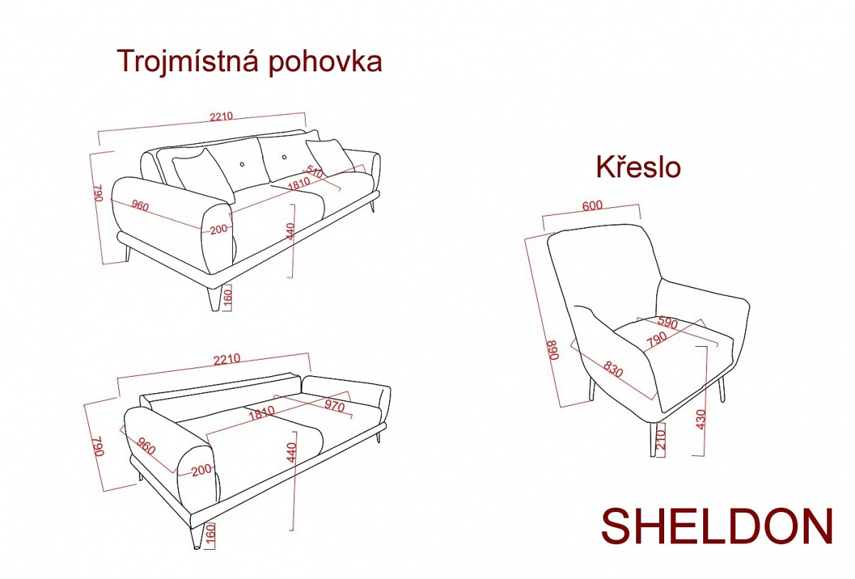 Sedacia súprava sheldon - šedá/béžová.

 

Kostra sedacej súpravy je vyrobená z vysoko kvalitného lamina a kovu, zatiaľ čo polstrovanie je tvorené z peny hustoty 28.

 

Sedacia súprava sa skladá z týchto prvkov:


	2x kreslo Sheldon - 221x79x96cm (š, v, h)
	2x trojmiestna pohovka Sheldon - 221x79x96cm (š, v, h)


 

Všetky produkty z kolekcie Sheldon nájdete nižšie v súvisiacich produktoch.


Farba na fotografii sa môže ľahko líšiť oproti reálnemu výrobku. Príčinou môže byť zobrazovanie farieb monitora či rôzne nasvietenie výrobkov pri fotení.