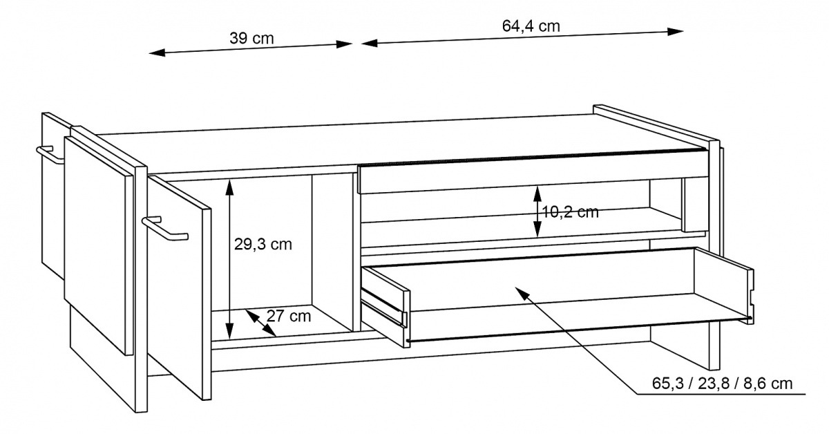 Konferenčný stolík artur - dub waterford/čierna.

 

Konferenčný stolík je doslova nevyhnutnosťou v obývačke.

 

Rozmery konferenčného stolíka Artur sú 117,4x44,5x59cm (š, v, h).

 

Všetky produkty z kolekcie Artur nájdete nižšie v súvisiacich produktoch.