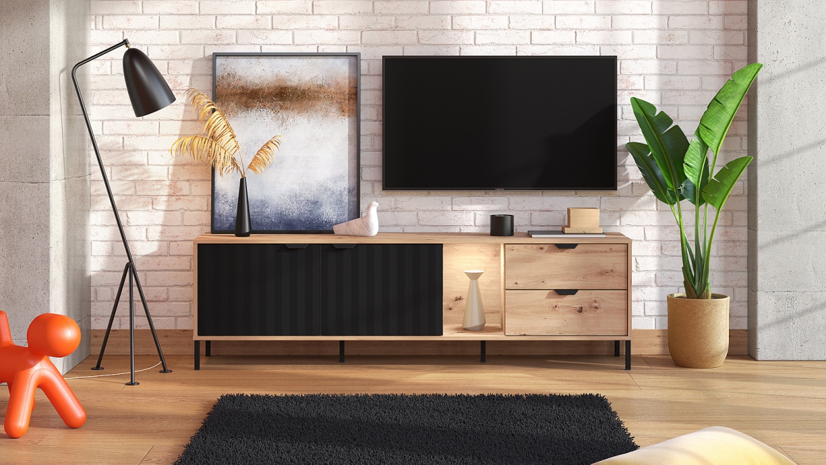 Tv stolík s osvetlením xaden - dub artisan/čierna.

 

TV stolík je absolútnou nevyhnutnosťou každej obývacej izby.

 

Rozmery TV stolíka s osvetlením Xaden sú 182,5x54x40cm (š, v, h).

 

Všetky produkty z kolekcie Xaden nájdete nižšie v súvisiacich produktoch.