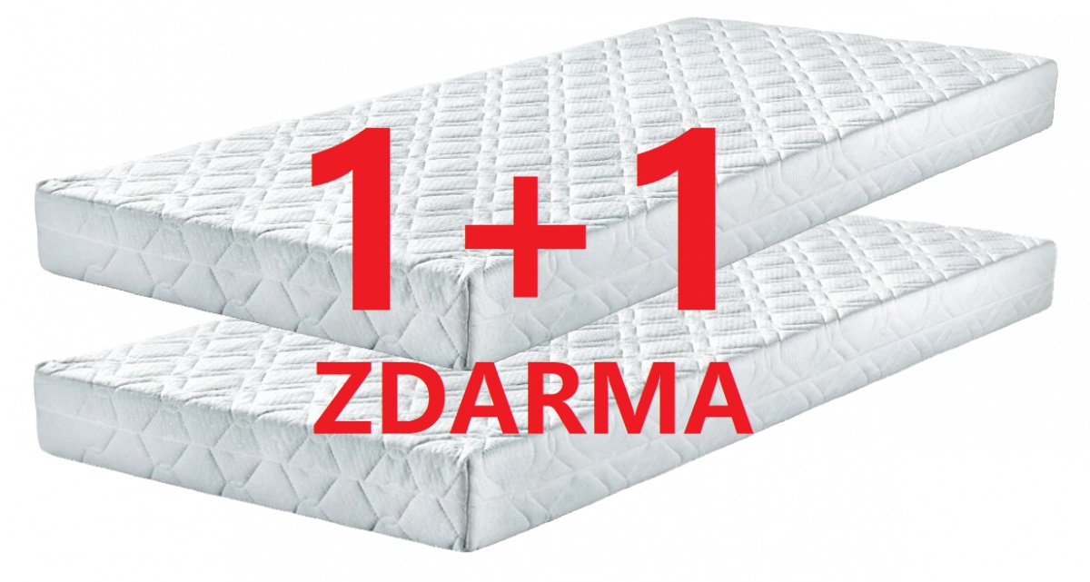 Matrac 1 + 1 zdarma alena - pur pena - 90 x 190 cm.

 

Charakteristika matraca Alena:


	Penový matrac so strednou tvrdosťou H2, polohovateľný
	Výška jadra matraca 10cm
	Výška vrátane poťahu cca 10 cm, hmotnosť 10 Kg
	Nosnosť 100 Kg
	Doporučené uloženie na pevný alebo lamelový rošt-min.18 lamiel
	Vhodné pre alergikov
	Matrac možno zakúpiť v niekoľkých rôznych rozmeroch
	Poťah je opatrený zipsom, je snímateľný a prateľný do 60 ° C
	Vynikajúce ortopedické a hygienické vlastnosti



Pri výbere matraca zakliknite požadovaný rozmer.

 

U matracov širších 160cm, a tiež matracov všetkých atypických rozmerov, sme nútení požadovať od zákazníka zálohu vo výške 20% z ceny.