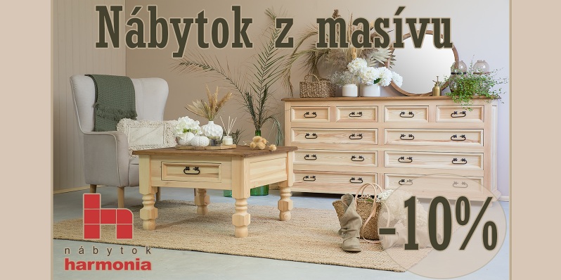 Nábytok z masívu v akcii -10%